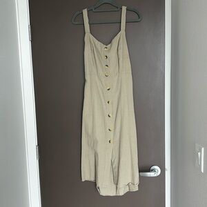 Olive green midi backless dress